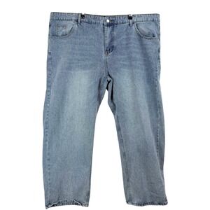 MANFINITY Mens Jeans 4XL Light Wash Relaxed Fit Denim‎ Pants